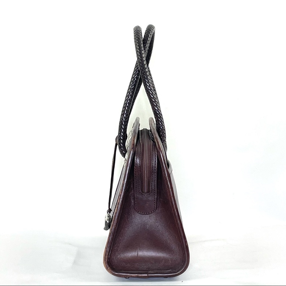 Brighton Brown Leather Croc Embossed Purse Silver hardware Zip Closure - Picture 6 of 12